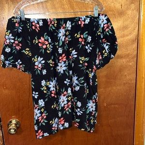 Off The Shoulder Floral Shirt
